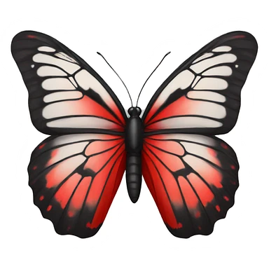 Black red butterfly sticker