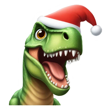 dinosaur wearing Santa hat sticker
