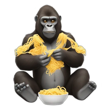 gorilla-eating-pasta sticker