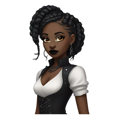 Black Gothic girl evil sticker