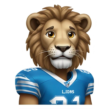 A lion wearing a Detroit Lions jersey  sticker