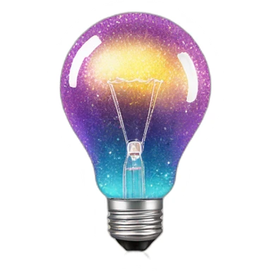 shiny sparkles around the light bulb sticker