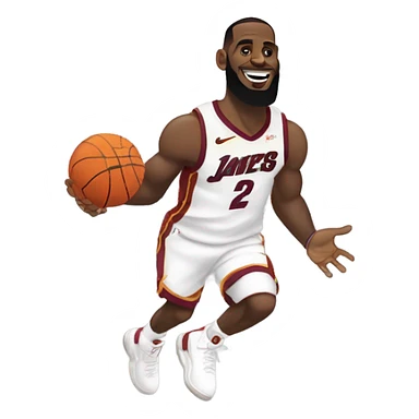 LeBron shooting a rocket in a basketball hoop sticker