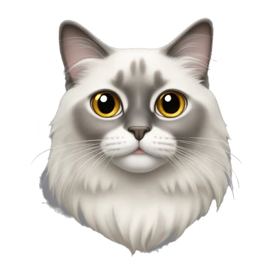 ragdoll cat, grey center face  sticker