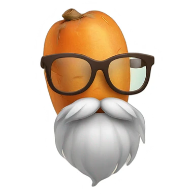 sweet potato with glasses and a beard sticker