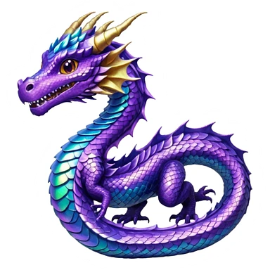 glitter purple dragon sticker