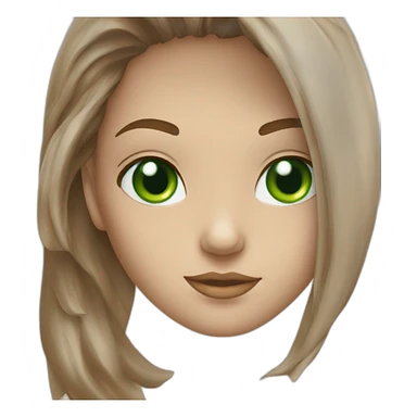 Golf swing beautiful girl head brown with a green eyes in the beach  sticker