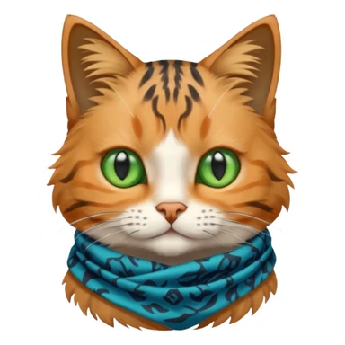 Cat wear a blue scarf, full body sticker