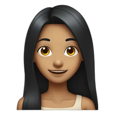 skinny indian girl with long black hair smiling sticker
