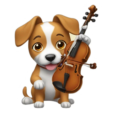 Dog playing violin sticker