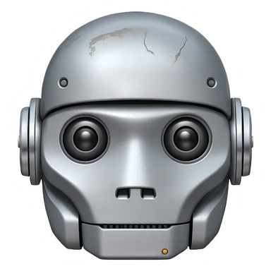 white ai old robot sticker