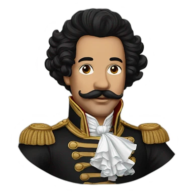 Louis XIII black hair and moustache  sticker