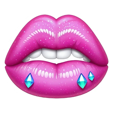 glitter dark pink kiss  sticker