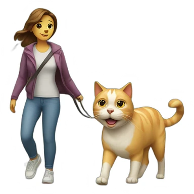 A cat walking with a dog with a personality in the park sticker
