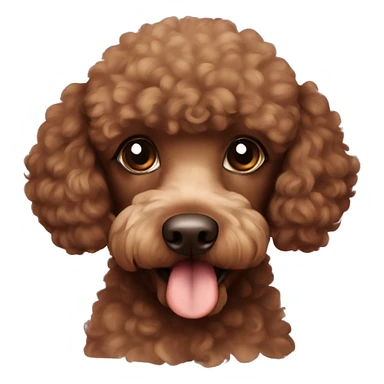 Mini brown poodle with brown eyes  sticker