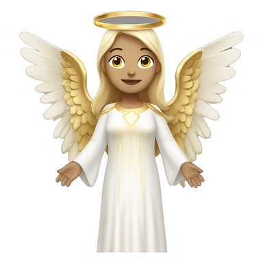 White angel with gold dress and halo sticker