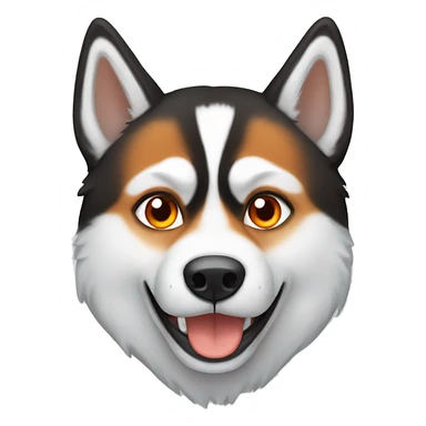 Husky with orange color sticker