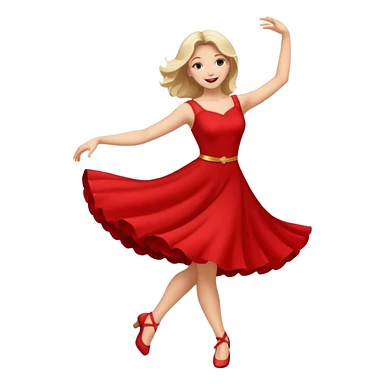 red dress full body dance sticker