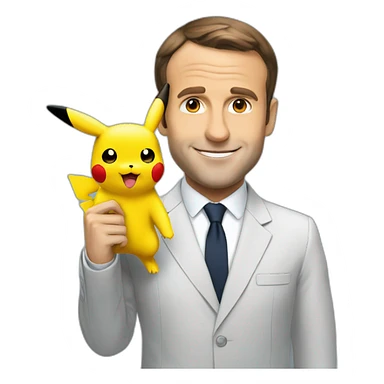 Macron avec pikachu sticker