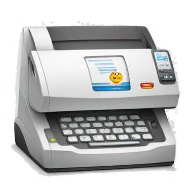 fax machine with box sticker