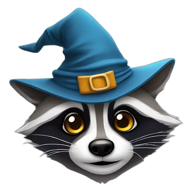 racoon with a wizard hat sticker