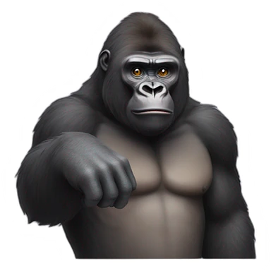 gorilla mixed with the saluting face emoji sticker