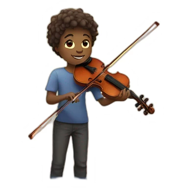 boy-standing-in-a-colored-sea-while-holding-violin sticker