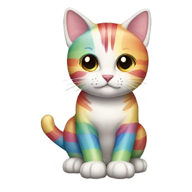 rainbow stripe cat sticker
