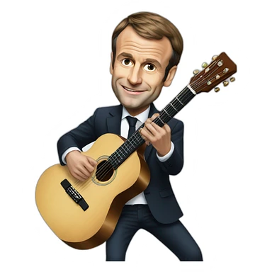Emmanuel Macron plays the guitar sticker