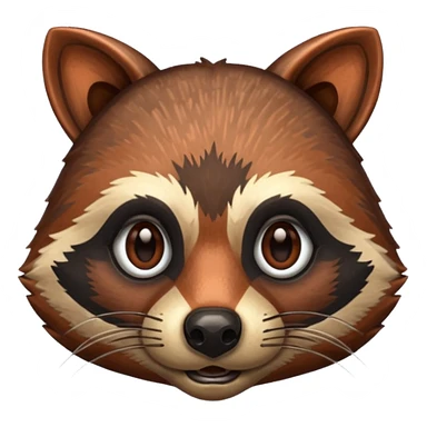 Copper racoon face sticker