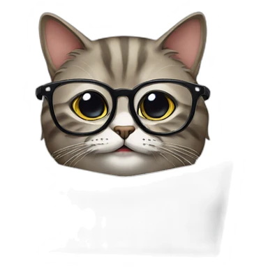cat-with-glasses-reading-from-laptop sticker