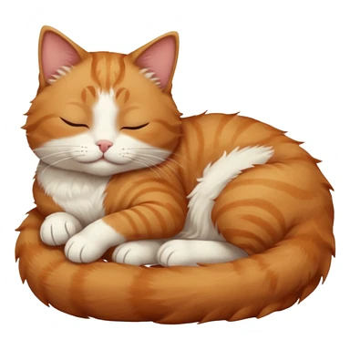 ginger and white small cat eyes closed lying down in weird position sticker