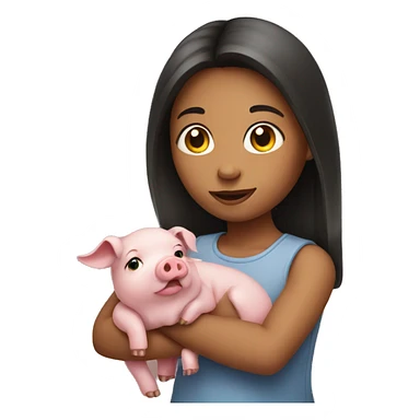 girl holding a pig  sticker