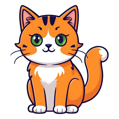 Orange cat sticker
