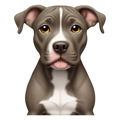 Gray brown pit bull puppy sticker