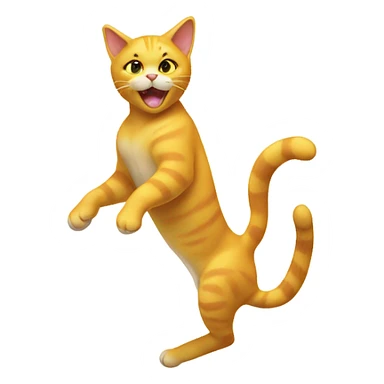 Yellow cat doing acrobats  sticker