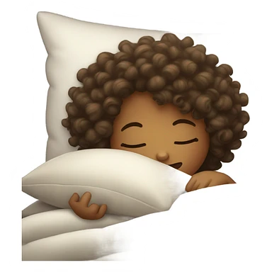 Curly hair girl sleeping on pillow  sticker
