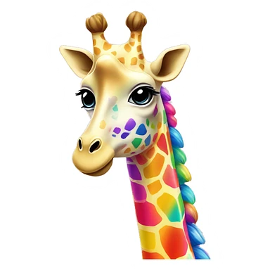 lisa frank rainbow giraffe sticker