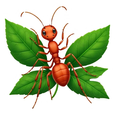 a red ant on leaf sticker