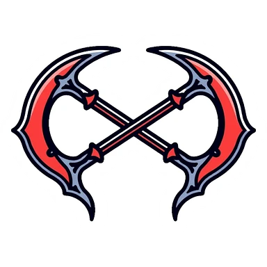 Warglaives from World of Warcraft, curved dual blades, Illidan Stormrage's weapons sticker