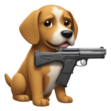 a dog with a toy gun hotboxing sticker