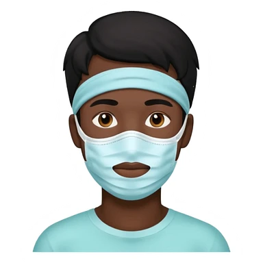 black hair man, Skincare face mask sticker