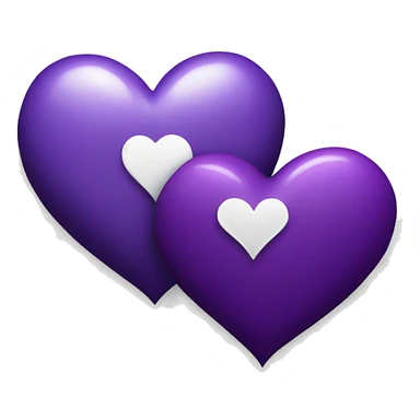 Artistic Purple Heart and white heart  sticker