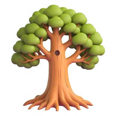 realistic tree with detailed bark texture sticker