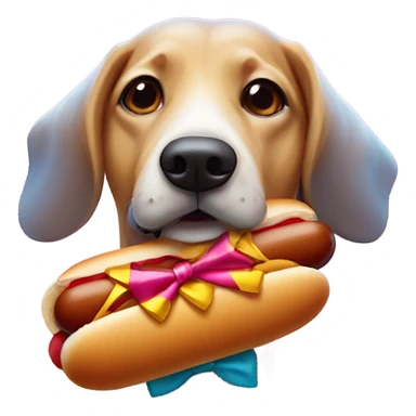 hot dog with a bow around it sticker