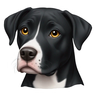 Black pitbull lab mix with white patch on chest sticker