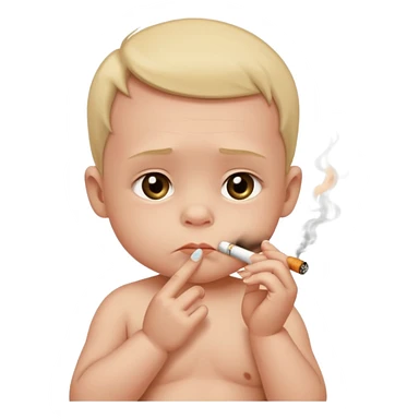 Baby smoking a cigarette sticker
