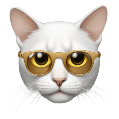 A cat pretending to be Jon Lennon  sticker