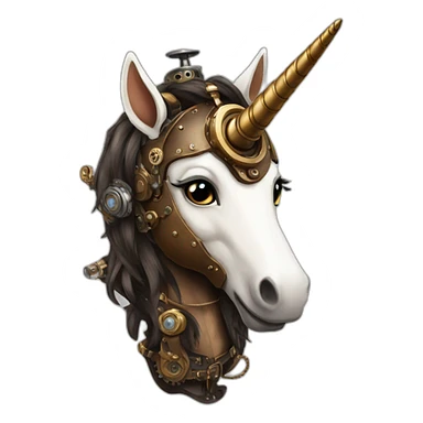 Steampunk unicorn body sticker
