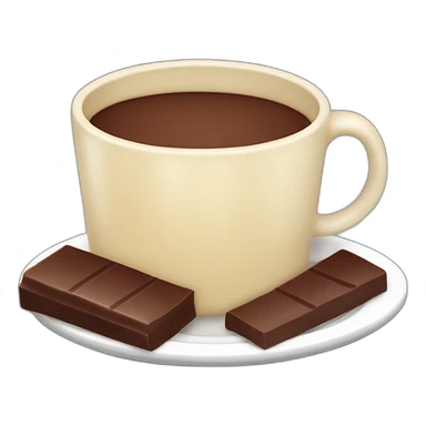 Cup of chocolate with cheese finger on a plate sticker